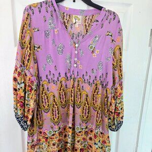 Fig &‎ Flower lilac paisley tunic XL